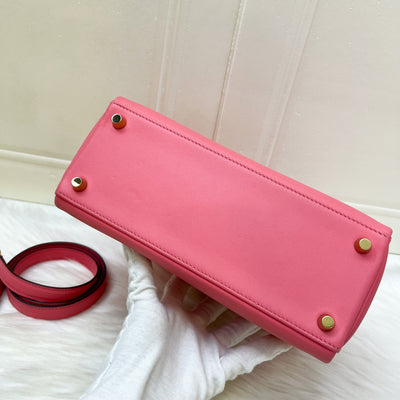 Hermes Kelly 25 in Rose Azalee Swift Leather and GHW