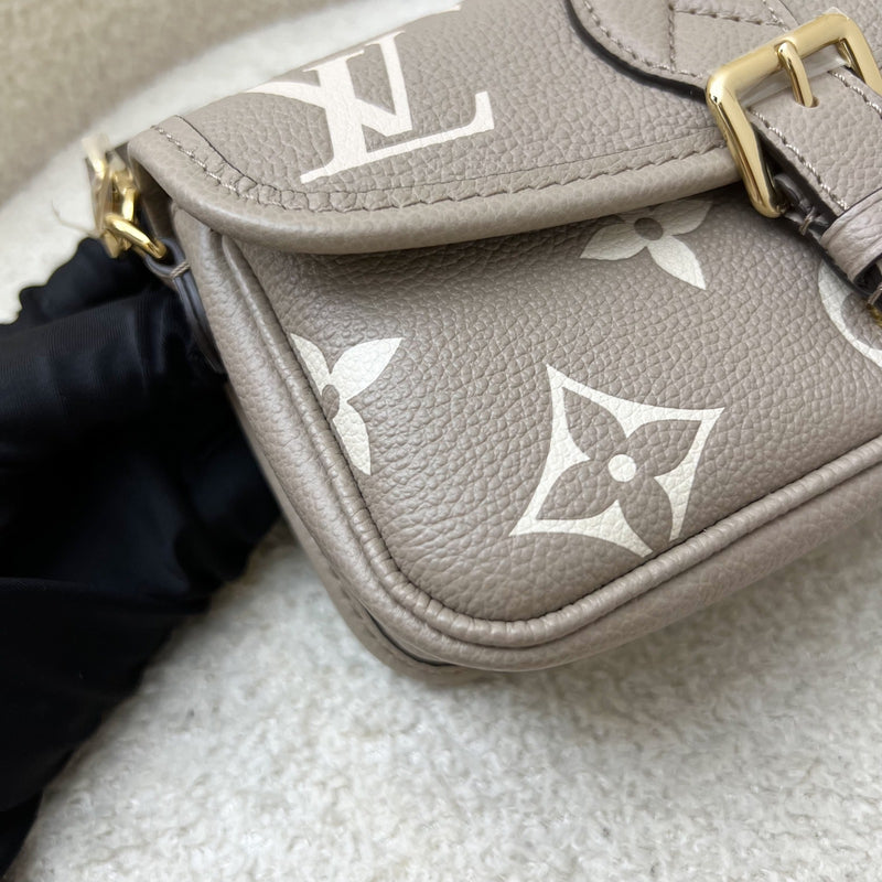 [BN - May 2024] LV Nano Diane in Tourterelle (Grey) / Creme Giant Monogram Empreinte Leather and GHW