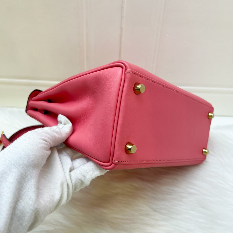 Hermes Kelly 25 in Rose Azalee Swift Leather and GHW
