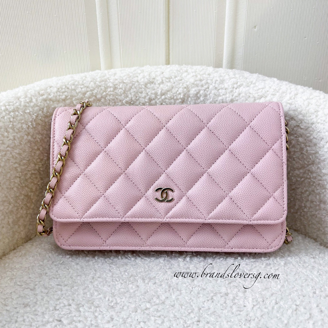 Chanel Classic Wallet on Chain WOC in 22B Pink Caviar LGHW Brands Lover