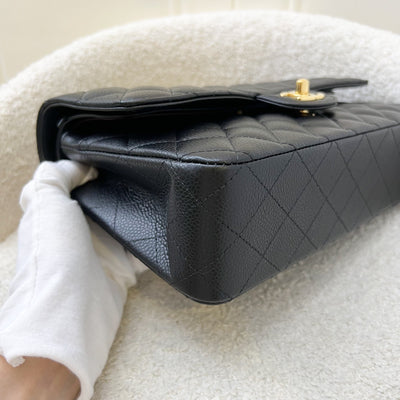 Chanel Medium Classic Flap CF in Black Caviar GHW (Model: A01112)