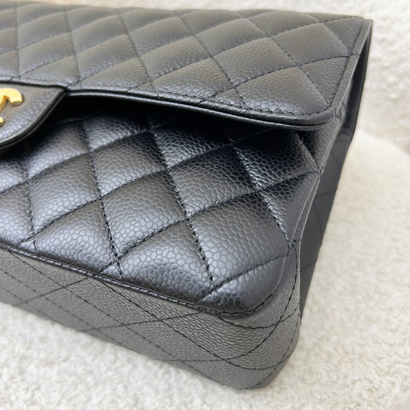 Chanel Medium Classic Flap CF in Black Caviar GHW (Model: A01112)