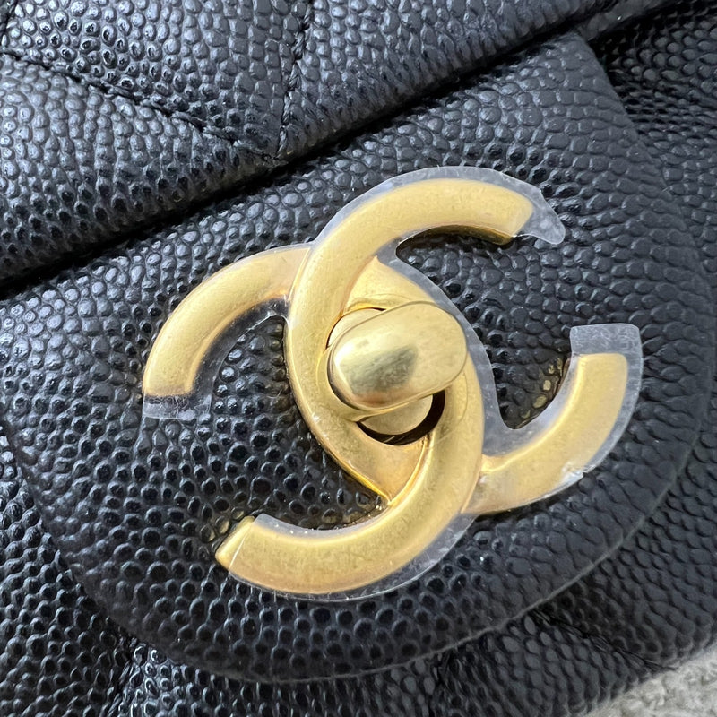 [Brand New] Chanel 25B Top Handle Mini Rectangular Flap in Black Caviar and AGHW (Model: AS5701)