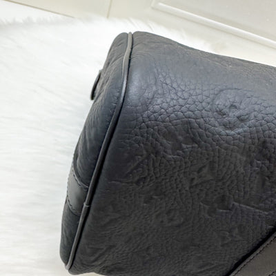 LV So Black Keepall 35 Bandouliere in Black Monogram Embossed Taurillon Calfskin and Black HW