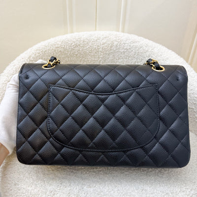 Chanel Medium Classic Flap CF in Black Caviar GHW (Model: A01112)