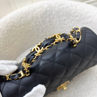 [Brand New] Chanel 25B Top Handle Mini Rectangular Flap in Black Caviar and AGHW (Model: AS5701)