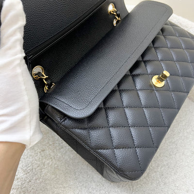 Chanel Medium Classic Flap CF in Black Caviar GHW (Model: A01112)