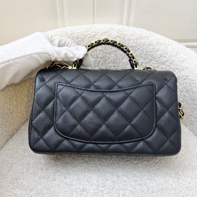 [Brand New] Chanel 25B Top Handle Mini Rectangular Flap in Black Caviar and AGHW (Model: AS5701)