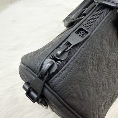 LV So Black Keepall 35 Bandouliere in Black Monogram Embossed Taurillon Calfskin and Black HW