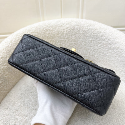 [Brand New] Chanel 25B Top Handle Mini Rectangular Flap in Black Caviar and AGHW (Model: AS5701)