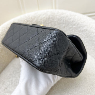 [Brand New] Chanel 25B Top Handle Mini Rectangular Flap in Black Caviar and AGHW (Model: AS5701)