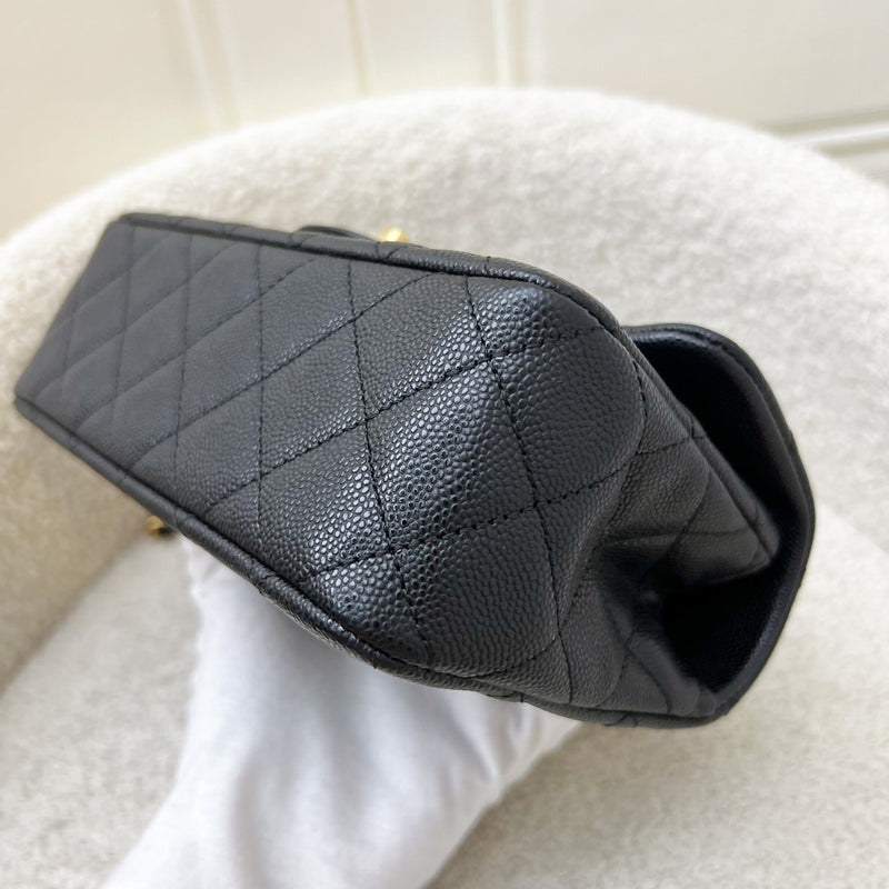[Brand New] Chanel 25B Top Handle Mini Rectangular Flap in Black Caviar and AGHW (Model: AS5701)