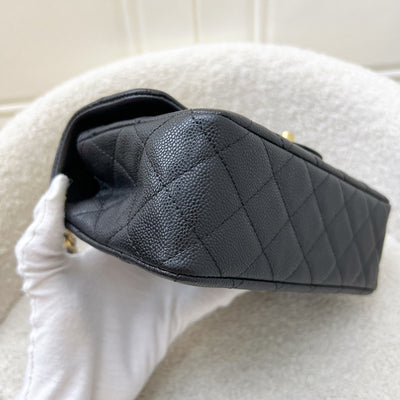 [Brand New] Chanel 25B Top Handle Mini Rectangular Flap in Black Caviar and AGHW (Model: AS5701)