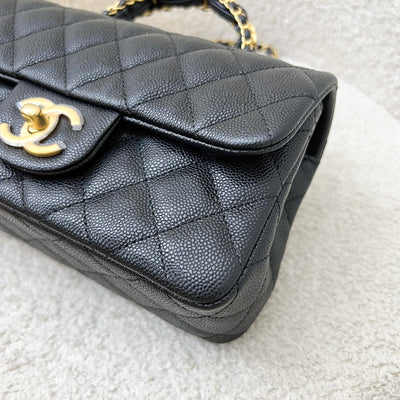 [Brand New] Chanel 25B Top Handle Mini Rectangular Flap in Black Caviar and AGHW (Model: AS5701)