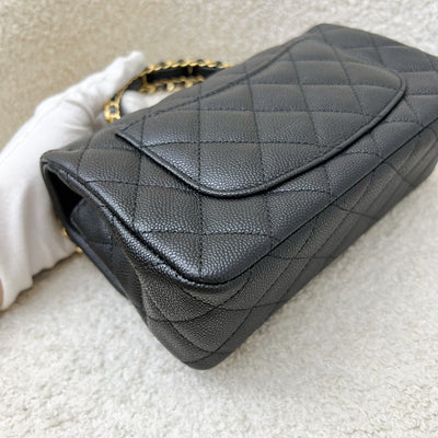 [Brand New] Chanel 25B Top Handle Mini Rectangular Flap in Black Caviar and AGHW (Model: AS5701)