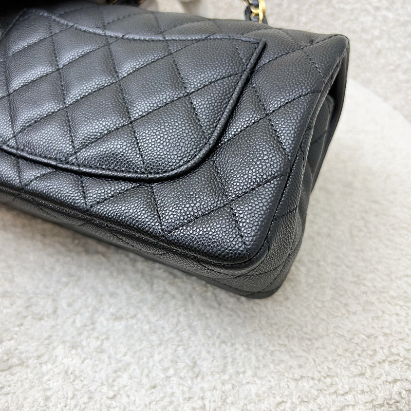 [Brand New] Chanel 25B Top Handle Mini Rectangular Flap in Black Caviar and AGHW (Model: AS5701)