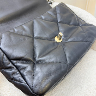 Chanel 19 Medium / Large Flap in Black Lambskin and 3-tone HW