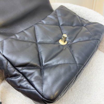 Chanel 19 Medium / Large Flap in Black Lambskin and 3-tone HW