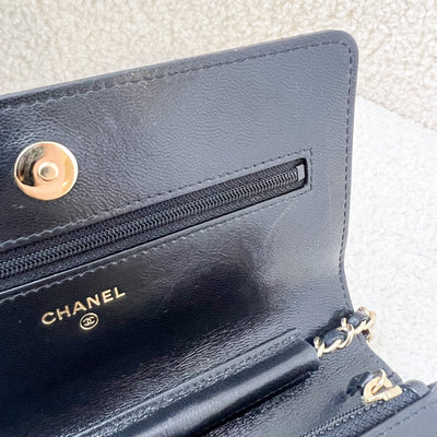 Chanel Seasonal Wallet on Chain WOC in Black Calfskin LGHW