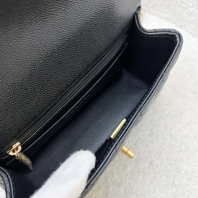 [Brand New] Chanel 25B Top Handle Mini Rectangular Flap in Black Caviar and AGHW (Model: AS5701)