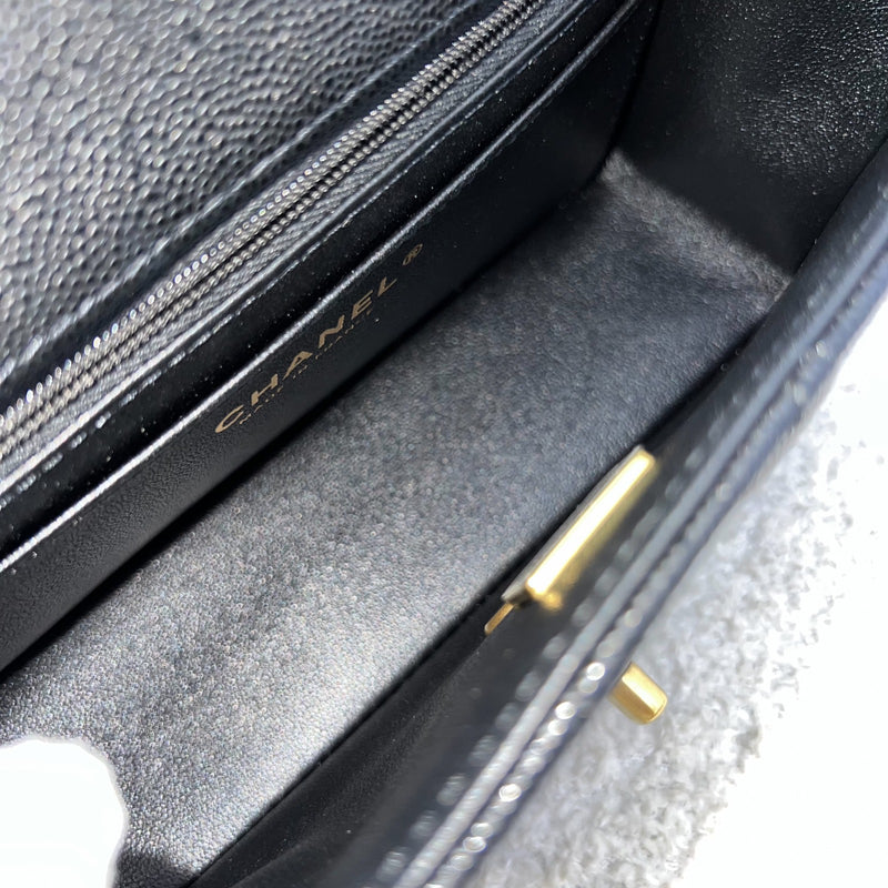 [Brand New] Chanel 25B Top Handle Mini Rectangular Flap in Black Caviar and AGHW (Model: AS5701)
