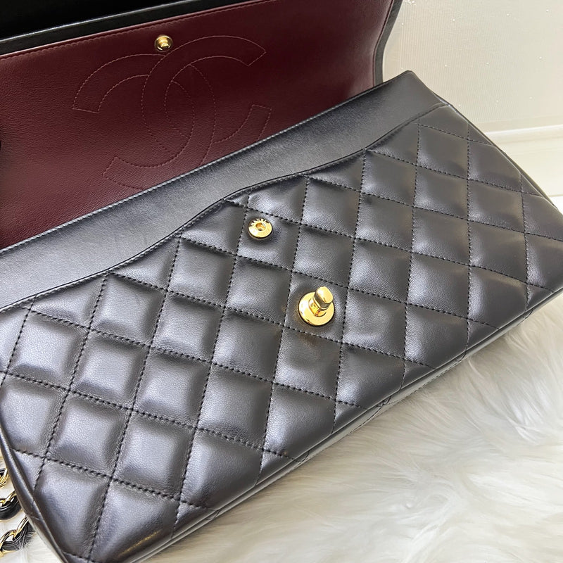 Chanel Jumbo Classic Flap DF in Black Lambskin and GHW