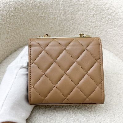 Chanel Trendy CC Micro Bag / Clutch on Chain in 22B Beige Lambskin and LGHW