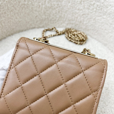 Chanel Trendy CC Micro Bag / Clutch on Chain in 22B Beige Lambskin and LGHW