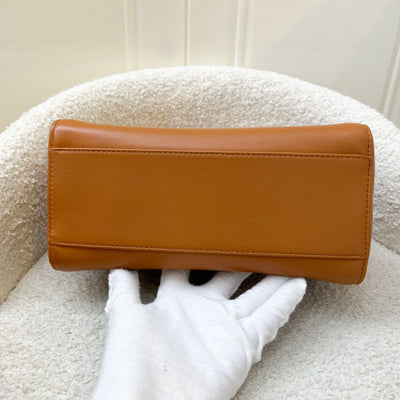 Fendi Mini Peekaboo in Brandy and White Lambskin and GHW