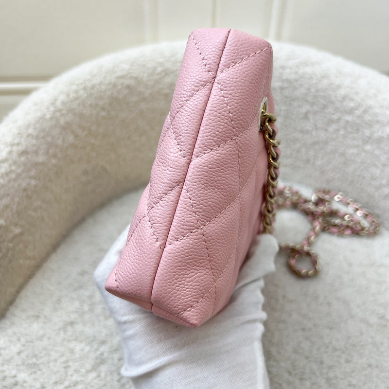 [Brand New] Chanel 25C / 25B Mini Clutch with Chain in Pink Caviar and SHW (Model: AP4423)