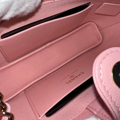 [Brand New] Chanel 25C / 25B Mini Clutch with Chain in Pink Caviar and SHW (Model: AP4423)