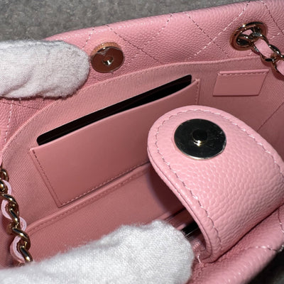 [Brand New] Chanel 25C / 25B Mini Clutch with Chain in Pink Caviar and SHW (Model: AP4423)