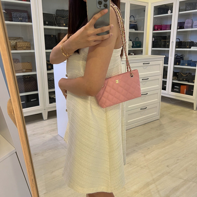 [Brand New] Chanel 25C / 25B Mini Clutch with Chain in Pink Caviar and SHW (Model: AP4423)