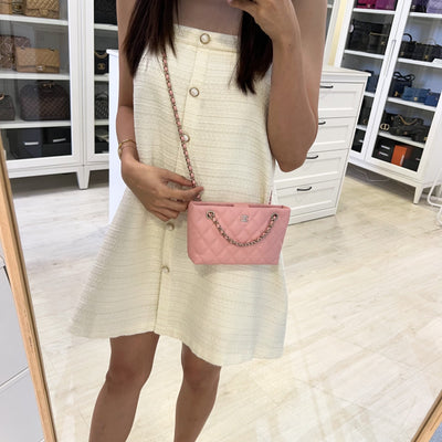 [Brand New] Chanel 25C / 25B Mini Clutch with Chain in Pink Caviar and SHW (Model: AP4423)