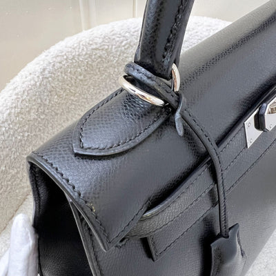 Hermès Vintage Kelly 28 Sellier in Black Noir Courchevel Leather and PHW