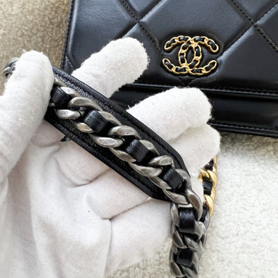Chanel 19 Wallet on Chain WOC in Black Lambskin 3 Tone HW