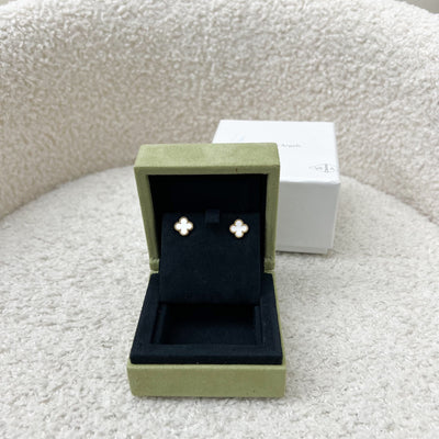 Van Cleef & Arpels VCA Sweet Alhambra Ear Studs with Mother of Pearl MOP in 18K Yellow Gold