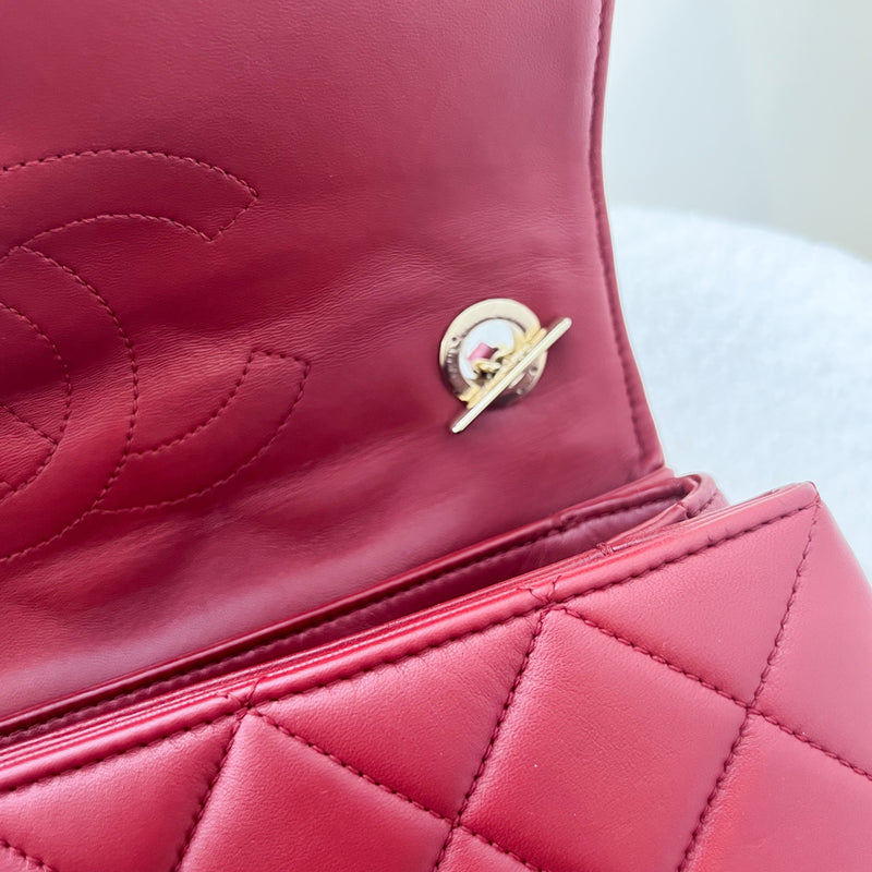 Chanel Small Trendy CC Flap in Red Lambskin GHW
