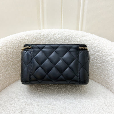 Chanel 22K Adjustable Chain Small Vanity in Black Lambskin and AGHW