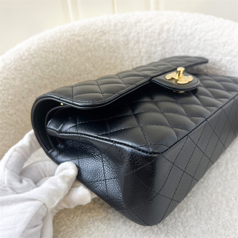 Chanel Small Classic Flap CF in Black Caviar and GHW