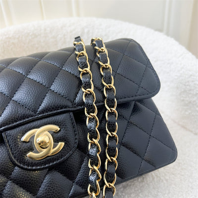 Chanel Small Classic Flap CF in Black Caviar and GHW