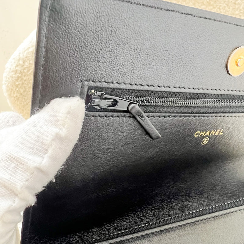 Chanel 19 Wallet on Chain WOC in Black Lambskin 3 Tone HW