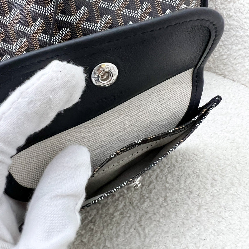 Goyard Mini Anjou Tote Bag in Black Goyardine Canvas and Leather