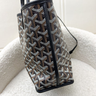 Goyard Mini Anjou Tote Bag in Black Goyardine Canvas and Leather