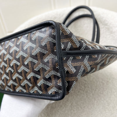 Goyard Mini Anjou Tote Bag in Black Goyardine Canvas and Leather