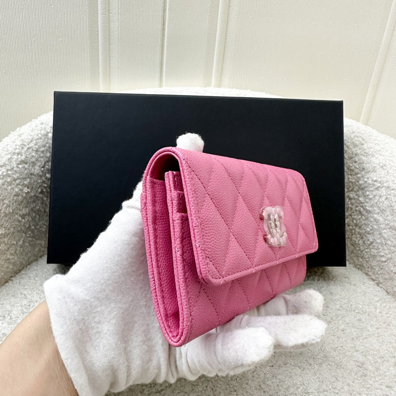 Chanel Seasonal Medium Mid-Length Wallet in Pink Caviar GHW