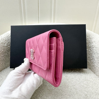 Chanel Seasonal Medium Mid-Length Wallet in Pink Caviar GHW