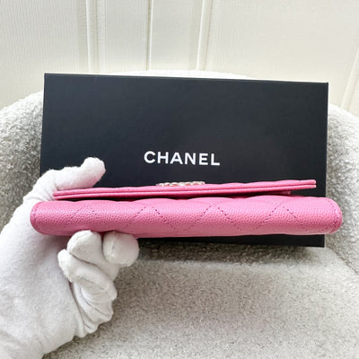 Chanel Seasonal Medium Mid-Length Wallet in Pink Caviar GHW