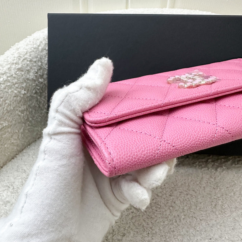 Chanel Seasonal Medium Mid-Length Wallet in Pink Caviar GHW