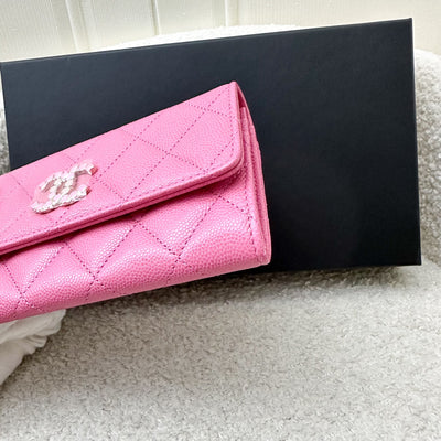 Chanel Seasonal Medium Mid-Length Wallet in Pink Caviar GHW